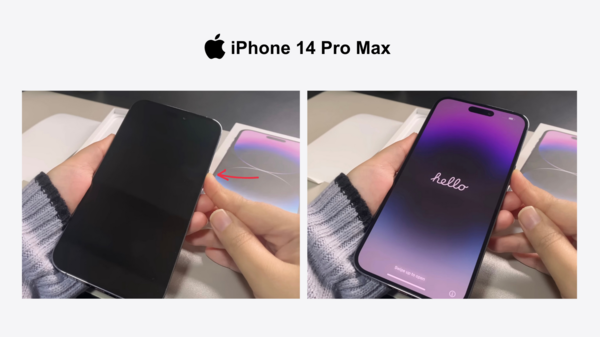 Nhấn và giữ nút sườn khoảng 3 giây, màn hình iPhone của bạn sẽ sáng